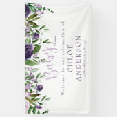 Lavender & Pink Floral Baby Dusche Willkommen Banner (Vertikal)