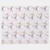 Lavender Pink Floral Heart Butterflies Birthday Fleecedecke (Vorderseite (Horizontal))