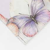 Lavender Pink Floral Heart Butterflies Birthday Fleecedecke (Ecke)