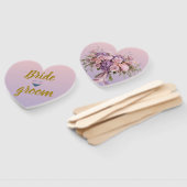 Lavender Pink Floral Heart Summer Wedding Hand Fan Fächer (Non-assembled)