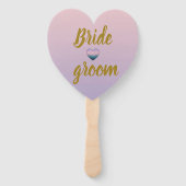 Lavender Pink Floral Heart Summer Wedding Hand Fan Fächer (Vorderseite)