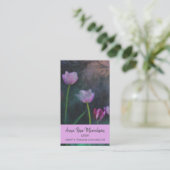 *~* Lavender Pink Gray Tulip Shabby Vintag Grunge Visitenkarte (Stehend Vorderseite)