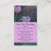 *~* Lavender Pink Gray Tulip Shabby Vintag Grunge Visitenkarte (Rückseite)