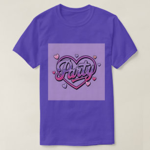 Lavender Pink Hearts Party T - Shirt