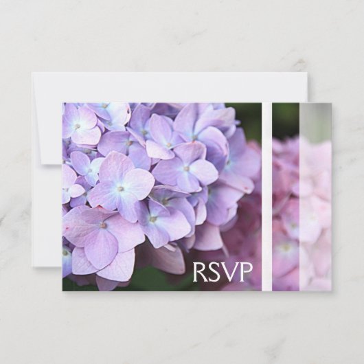 ©Lavender & Pink Hydrangeas Wedding RSVP Karte (Vorderseite)