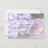 ©Lavender & Pink Hydrangeas Wedding RSVP Karte (Rückseite)