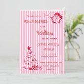 Lavender Pink Kariert Holiday Open House Einladung (Stehend Vorderseite)