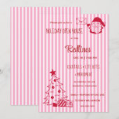 Lavender Pink Kariert Holiday Open House Einladung (Vorne/Hinten)