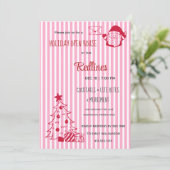 Lavender Pink Kariert Holiday Open House Einladung (Stehend Vorderseite)