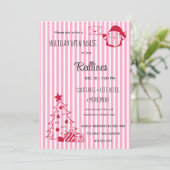 Lavender Pink Kariert Holiday Open House Einladung (Stehend Vorderseite)
