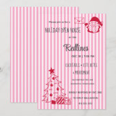 Lavender Pink Kariert Holiday Open House Einladung (Vorne/Hinten)