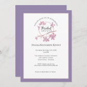 Lavender Pink Lilac Blossom Brautparty Einladung (Vorne/Hinten)