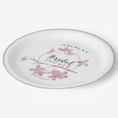 Lavender Pink Lilac Blossom Brautparty Pappteller (Schrägansicht)