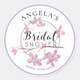 Lavender Pink Lilac Blossom Brautparty Runder Aufkleber