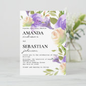 Lavender pink mint green floral botanical wedding  einladung (Stehend Vorderseite)
