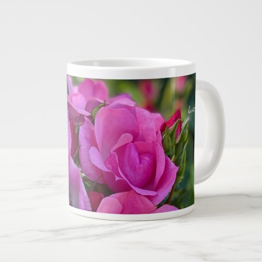 Lavender Pink Rose Jumbo-Tasse (Vorderseite Rechts)