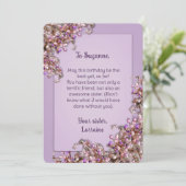 Lavender Pink Spring Lilacs Birthday Card Einladung (Stehend Vorderseite)