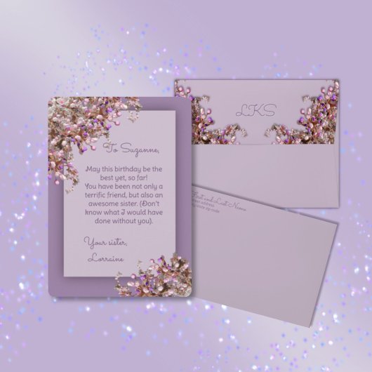 Lavender Pink Spring Lilacs Birthday Card Einladung