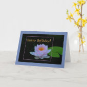 LAVENDER-PINK-WASSERLILIE/ GLÜCKLICHER GEBURTSTAG/ KARTE (Gelbe Blume)