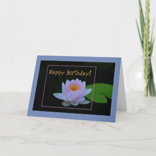 LAVENDER-PINK-WASSERLILIE/ GLÜCKLICHER GEBURTSTAG/ KARTE