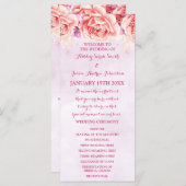 Lavender Pink Watercolor Blume Hochzeitsprogramm Programm (Vorne/Hinten)