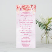 Lavender Pink Watercolor Blume Hochzeitsprogramm Programm (Stehend Vorderseite)