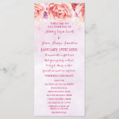 Lavender Pink Watercolor Blume Hochzeitsprogramm Programm (Vorderseite)