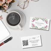 Lavender pink wedding response website QR RSVP Begleitkarte