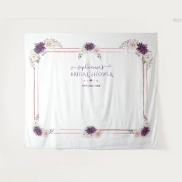 Lavender Pink White Floral Wedding Foto Stand Wandteppich