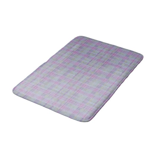 Lavender Plaid Harmony  Badematte (Schrägansicht)