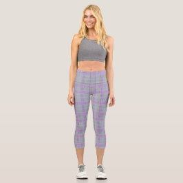Lavender Plaid Harmony  Capri Leggings