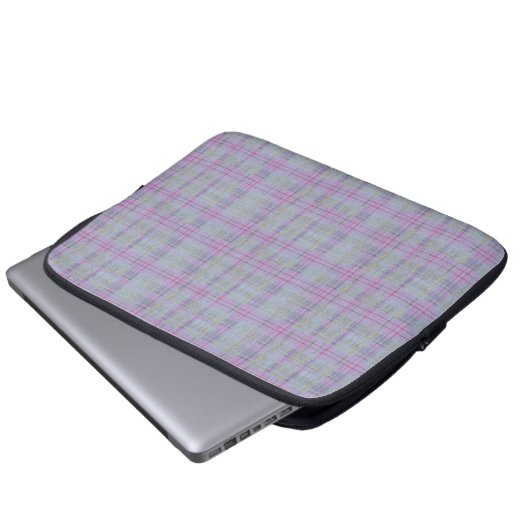 Lavender Plaid Harmony  Laptopschutzhülle (Vorne Knopf)