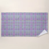 Lavender Plaid Harmony  Strandtuch (Vorderseite)