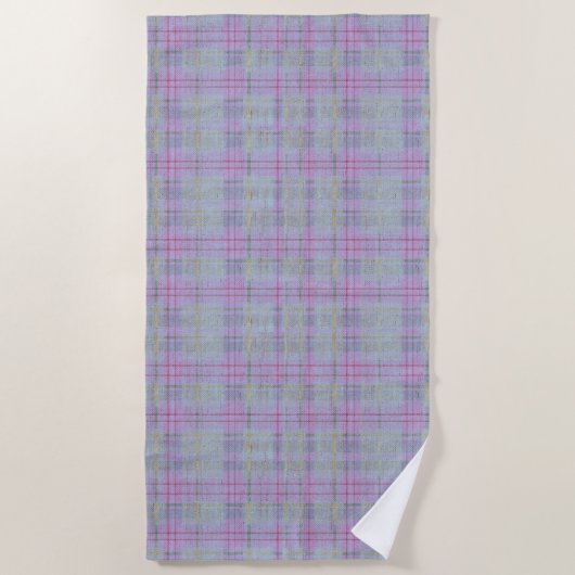 Lavender Plaid Harmony  Strandtuch (Vorderseite)