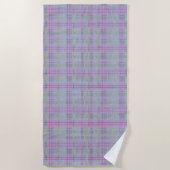 Lavender Plaid Harmony Strandtuch (Vorderseite)