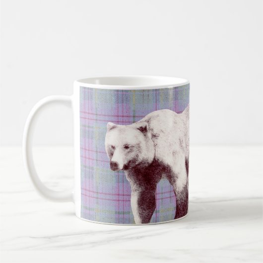Lavender Plaid Momma Bear Kaffeetasse (Links)
