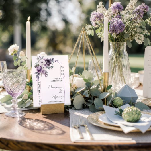 Lavender, Plum, Purple Arch Save the Date | Einladung