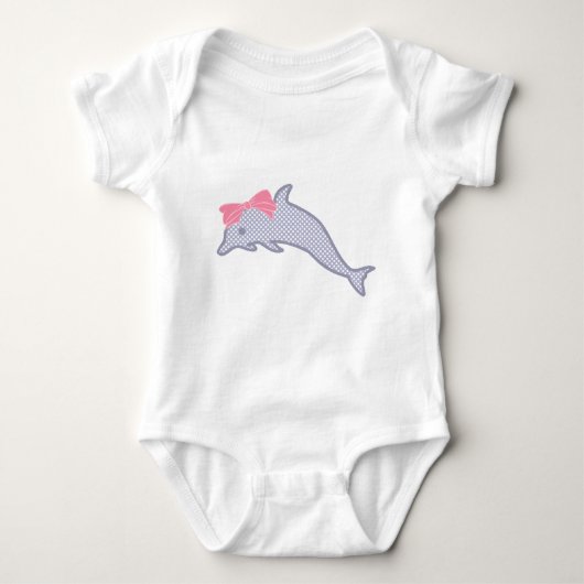 Lavender Polka-Dot Dolphin Baby Strampler (Vorderseite)