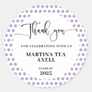 Lavender Polka Dots Abschluss Runder Aufkleber