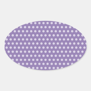 Lavender Polka Dots Ovaler Aufkleber