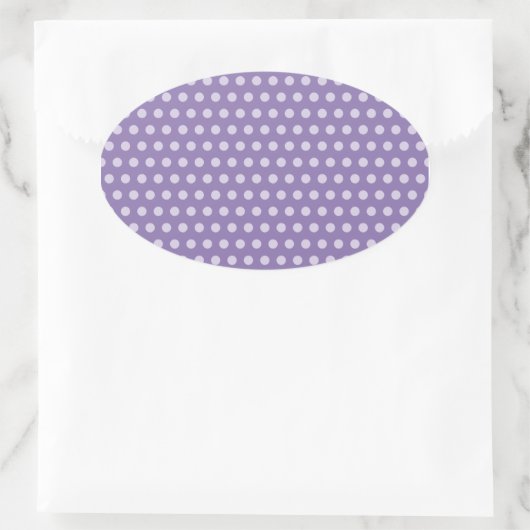 Lavender Polka Dots Ovaler Aufkleber (Tasche)