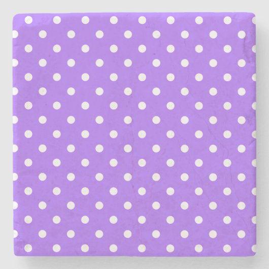 Lavender Polka Dots Square Untersetzer (Vorderseite)