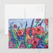 Lavender Poppies Watercolor Garden Postkarte (Vorne/Hinten)