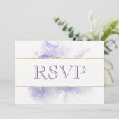 Lavender Poppy Watercolor Wedding RSVP Einladung (Stehend Vorderseite)