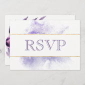 Lavender Poppy Watercolor Wedding RSVP Einladung (Vorne/Hinten)