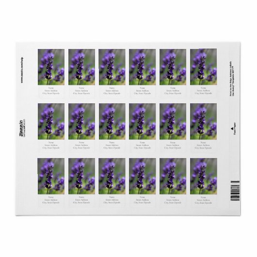 Lavender Portrait Adressaufkleber (Vorne)