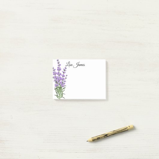 Lavender Post-it-Notes Post-it Klebezettel (Auf Schreibtisch)