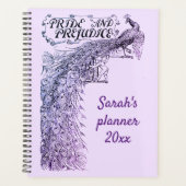 Lavender Pride and Prejudice Peacock Name Planer (Vorderseite)