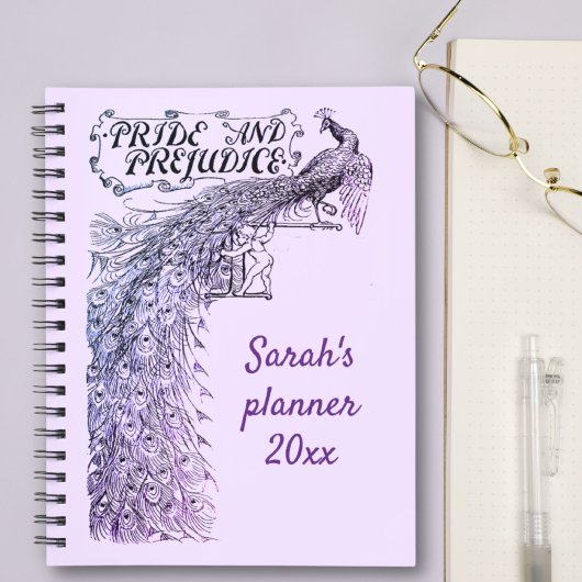 Lavender Pride and Prejudice Peacock Name Planer
