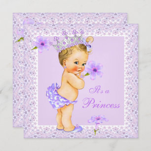 Lavender Princess Baby Dusche Blonde Baby Dusche Einladung